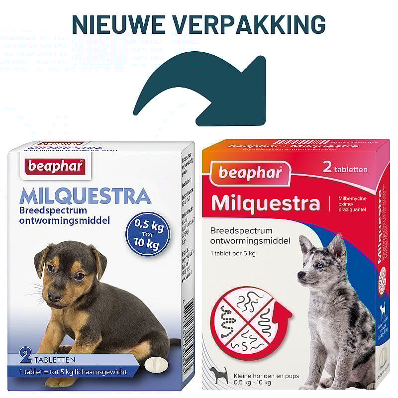 Beaphar Milquestra Ontwormingstabletten Kleine Hond en Puppy 0.5 - 10 kg - 2 Tabletten