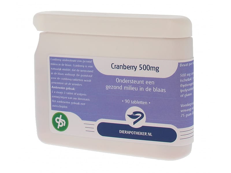 Dierapotheker Huisdierenmerk Cranberry 500 mg ca. 90 tabletten