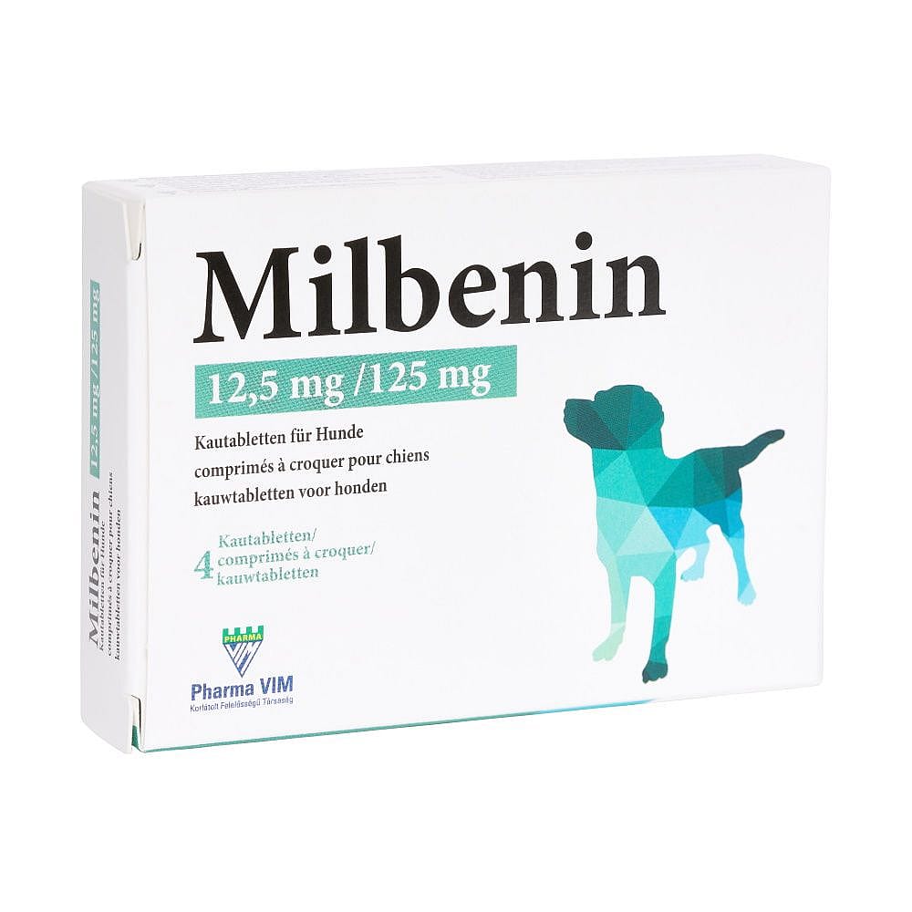 Milbenin Kauwtablet Ontwormen 4 tabletten - Middelgrote en grote hond