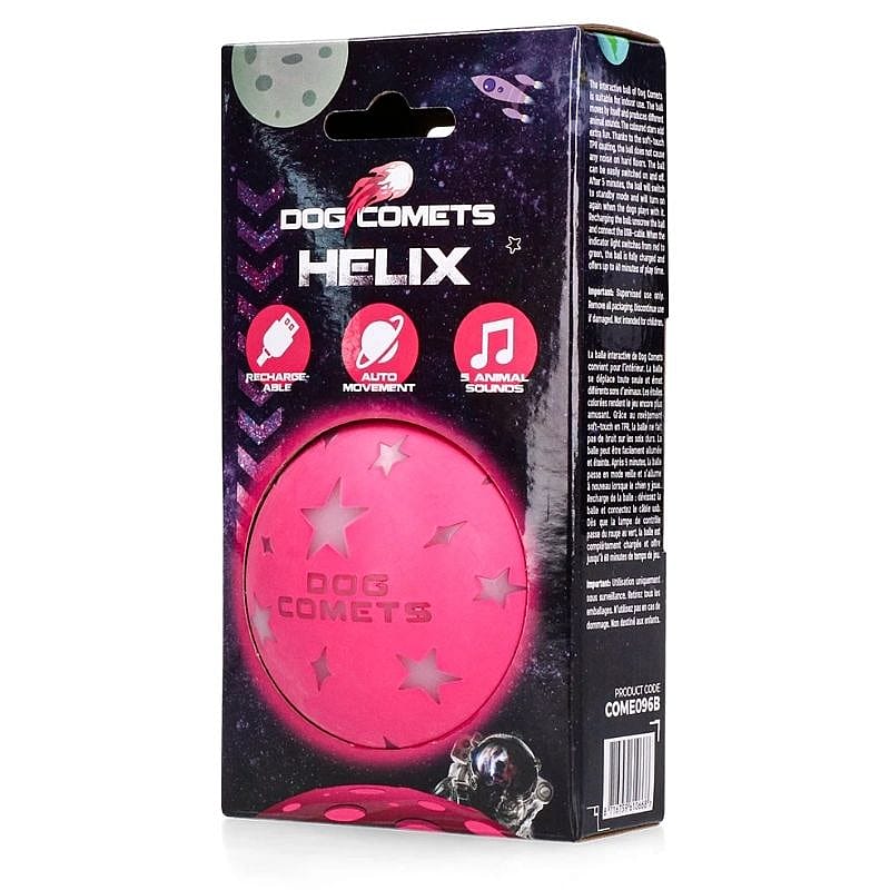 dog comets, helix, pink disc, star pattern, rechargeable