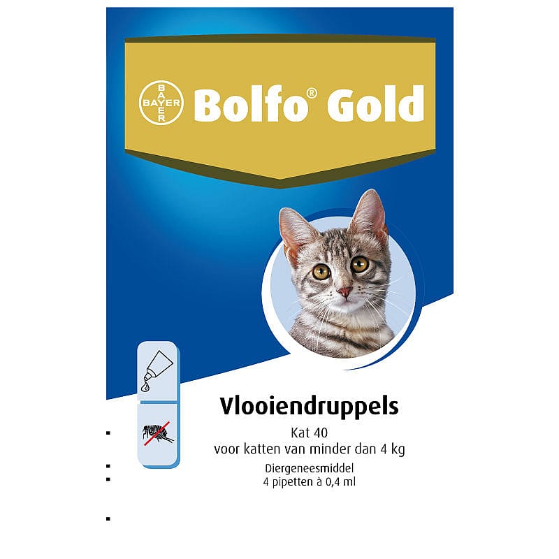 Bolfo Gold Kat tot 4 kg - 4 pipetten - 40 mg