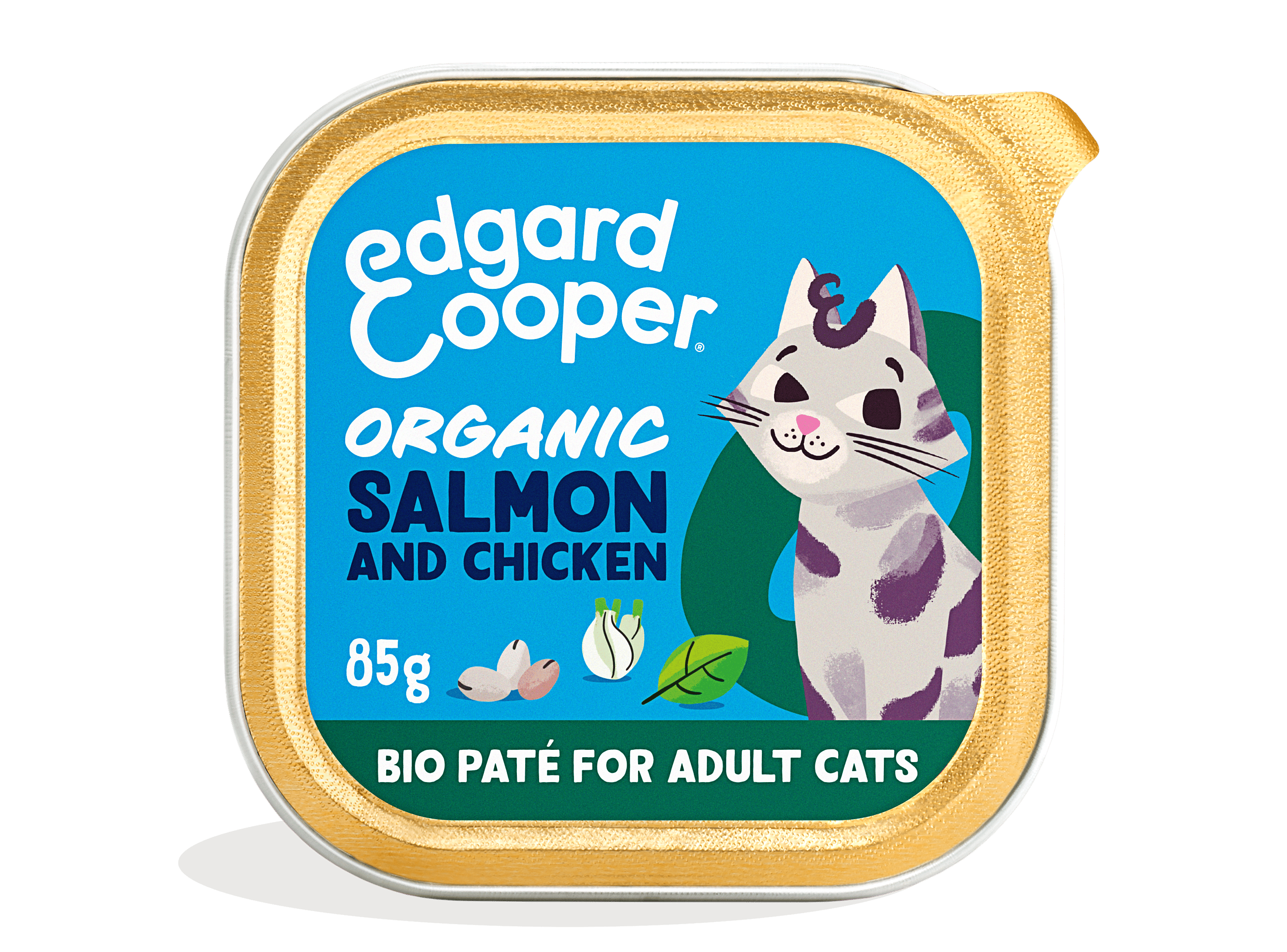 Edgard & Cooper Kuipjes Bio Zalm en Kip Pate Adult Kat 16 x 85 gram