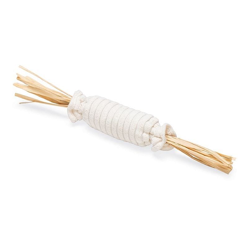 touwspeelgoed, kauwkoord, houten kauwstok, touw met knoop, katoen touw