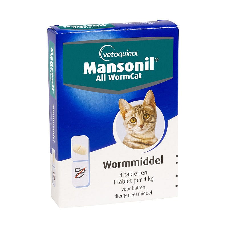 Mansonil All Worm Ontwormingstabletten Kat 4 tabletten - Kat