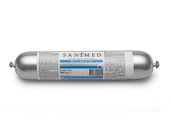 Sanimed Weight Reduction Hond Worst 400 gram: Veel Eiwitten - L-carnitine - Gewichtsverlies