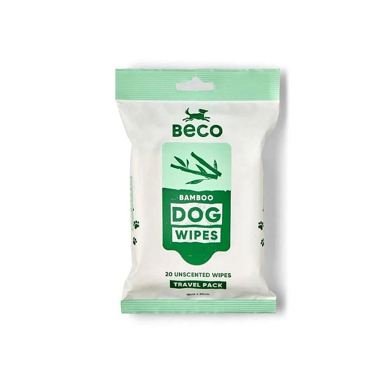 Beco BAMBOO Dog Wipes Travel 20 pack Hond Unscented