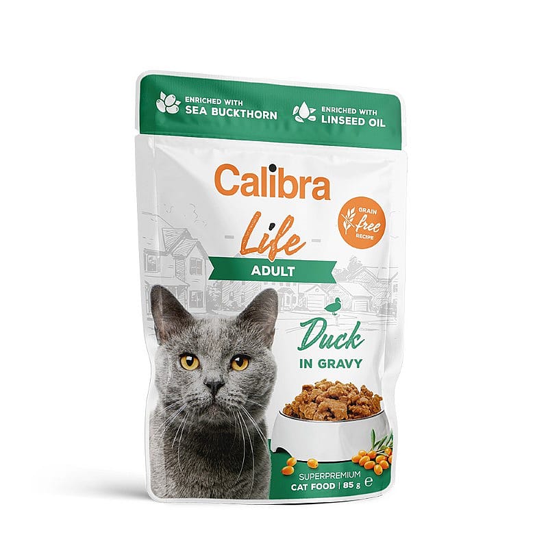 Calibra Kat Life Adult Zakjes 28 x 85 gram Eend