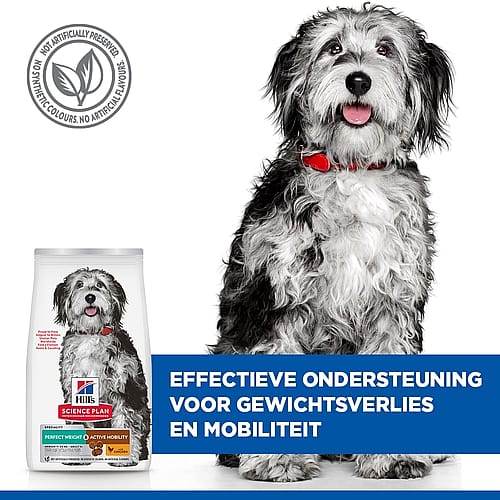 Hill's Science Plan Perfect Weight & Active Mobility Medium Breed Adult Hondenvoer met Kip