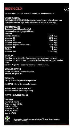 Synovium Red en Gold Vitaminen Mineralen Paard 1 liter