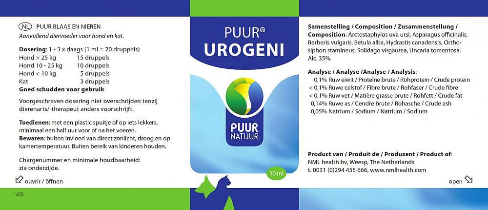 Puur Urogeni Blaas en Nieren Hond Kat Paard 50 ml