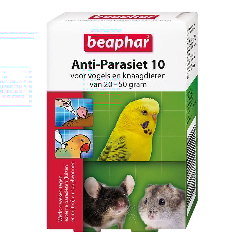 Beaphar Anti-Parasiet 10 Vogel Knaagdier 2 pipetten