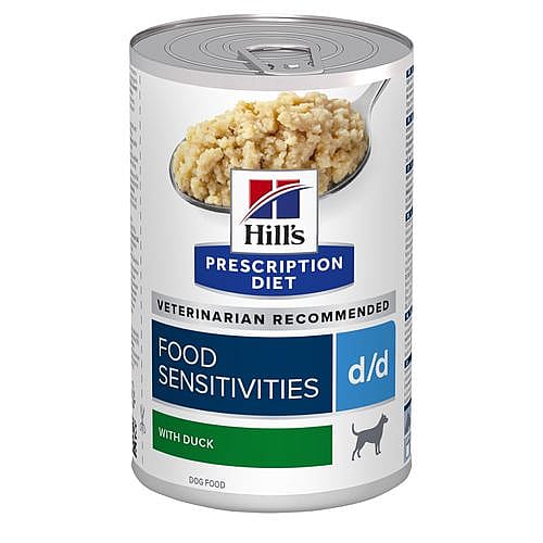 Hill's Prescription Diet DD Food Sensitivities Hondenvoer 12 x 370 gram blikjes - Eend en Rijst