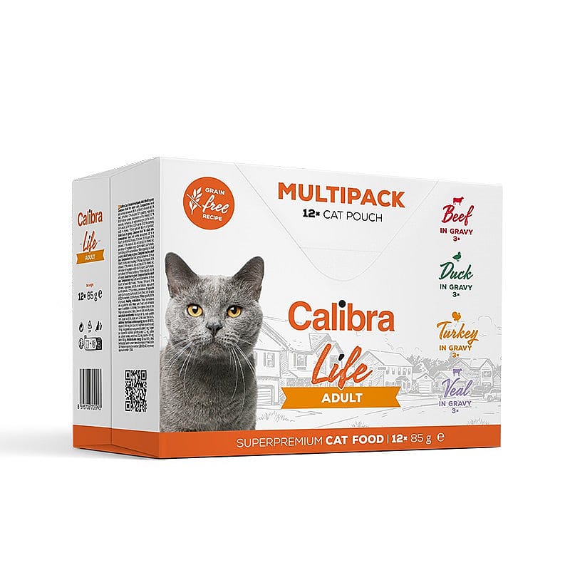 Calibra Kat Life Adult Zakjes Multipack 12 x 85 gram
