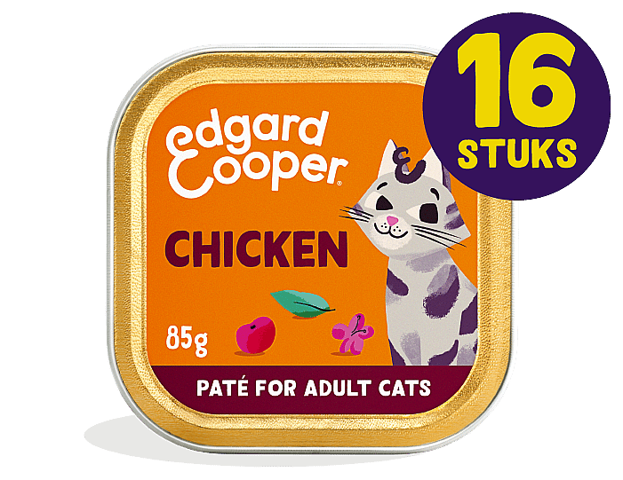 Edgard & Cooper Kuipjes Kip Pate Adult Kat 16 x 85 gram
