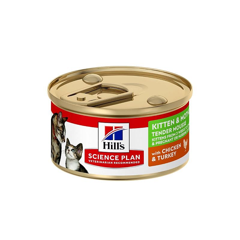 Hill's Science Plan Kitten & Mother Tender Kattenvoer 24 x 85 gram blikjes - Kip & Kalkoen
