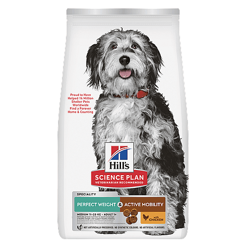 Hill's Science Plan Perfect Weight & Active Mobility Medium Breed Adult Hondenvoer met Kip