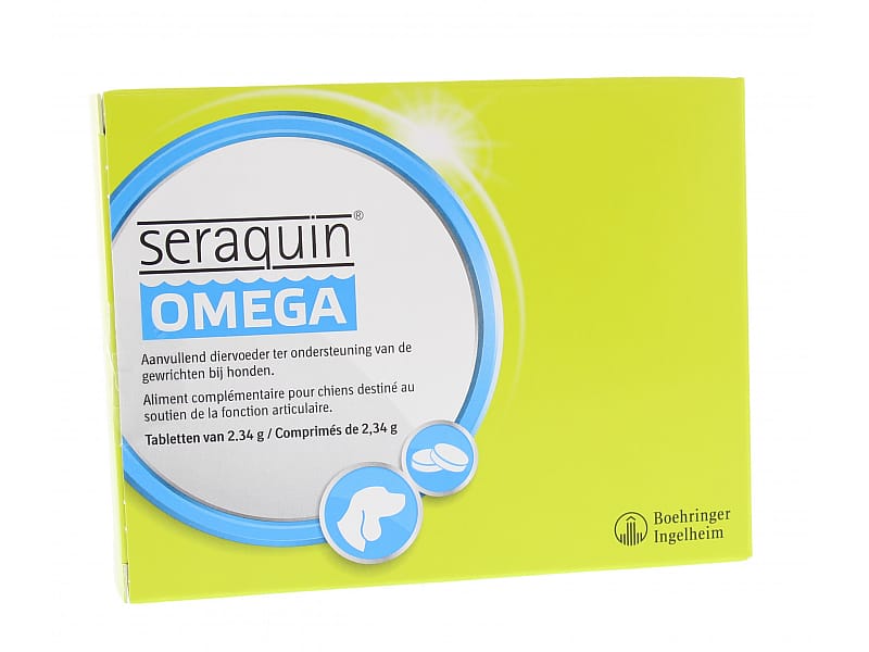 Seraquin Omega 60 tabletten - Gewrichtssupplement met glucosamine en kurkuma voor honden