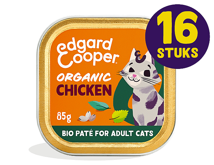 Edgard & Cooper Kuipjes Bio Kip Pate Adult Kat 16 x 85 gram