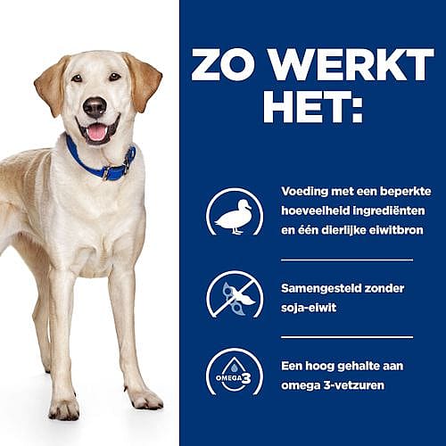 Hill's Prescription Diet DD Food Sensitivities Hondenvoer 12 x 370 gram blikjes - Eend en Rijst