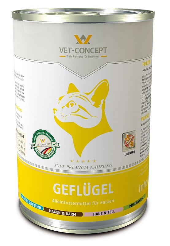 Vet-Concept Gevogelte Kattenmenu 6 x 400 gram blikjes - Gevogelte
