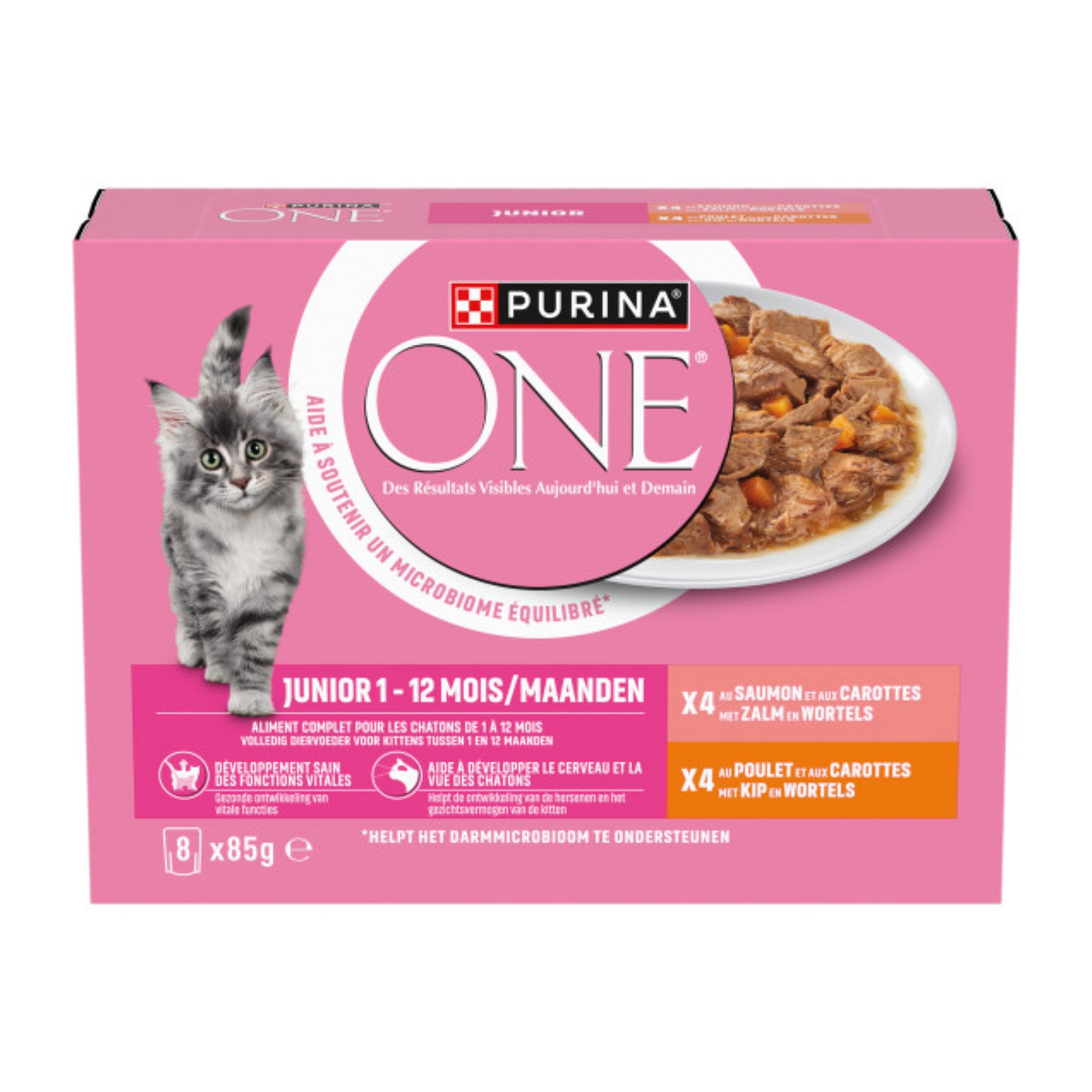 Purina One Junior Kitten Kip & Zalm 8 x 85 gram