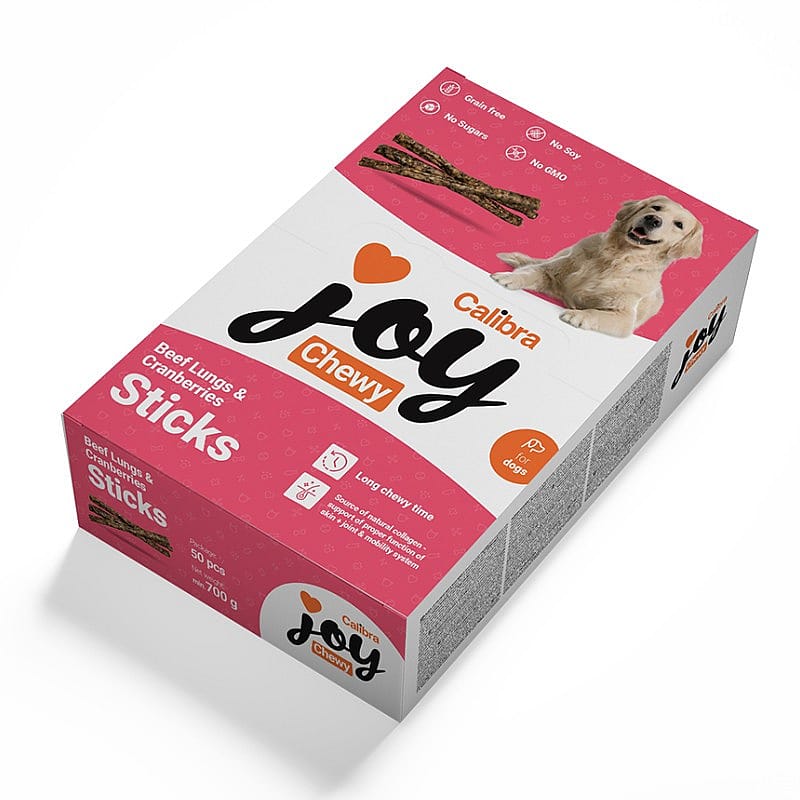 Calibra Joy Dog Chewy Beef Lungs & Cranberries Sticks 700 gram