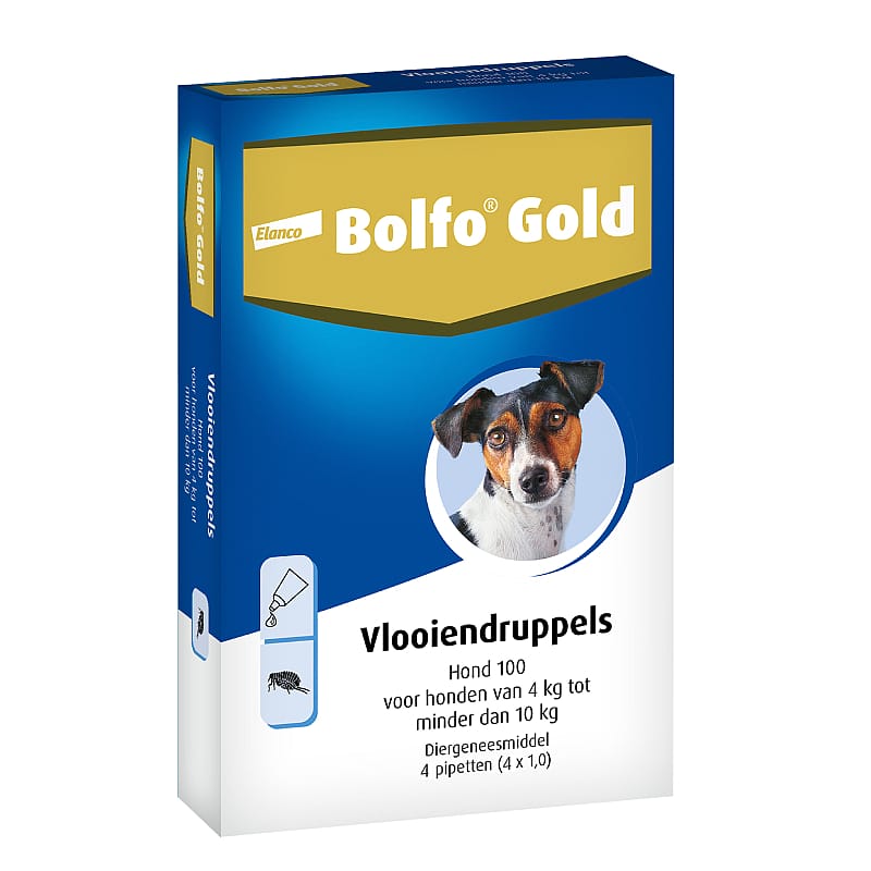Bolfo Gold Hond 4 - 10 kg - 4 pipetten - 100 mg