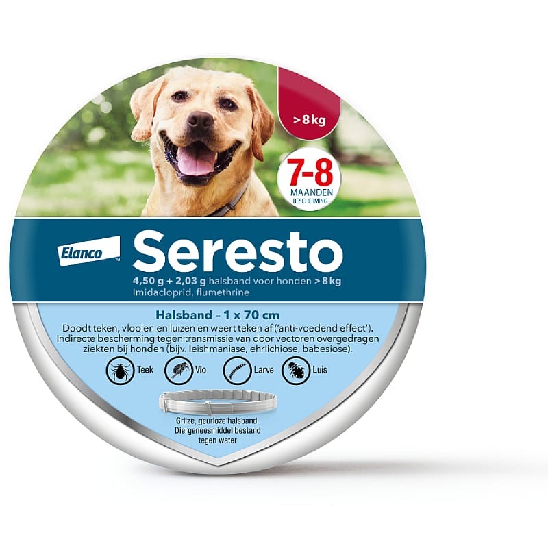 AE - Seresto Halsband Vlooien en Teken Hond zwaarder dan 8 kg - 1 x 70 cm (1-pack)