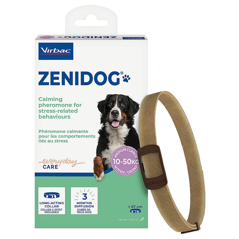 dog collar, zenidog, calming pheromone, medium size, adjustable