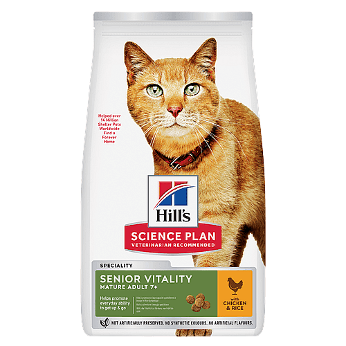 Hill's Science Plan Senior Vitality Adult 7+ Kattenvoer Kip & Rijst