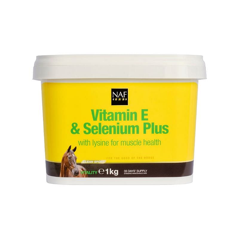 NAF Vitamine E & Selenium Plus – Voor spierherstel en antioxidantenbalans bij paarden 1 kg