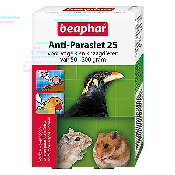 Beaphar Anti-Parasiet 25 Vogel Knaagdier 2 pipetten