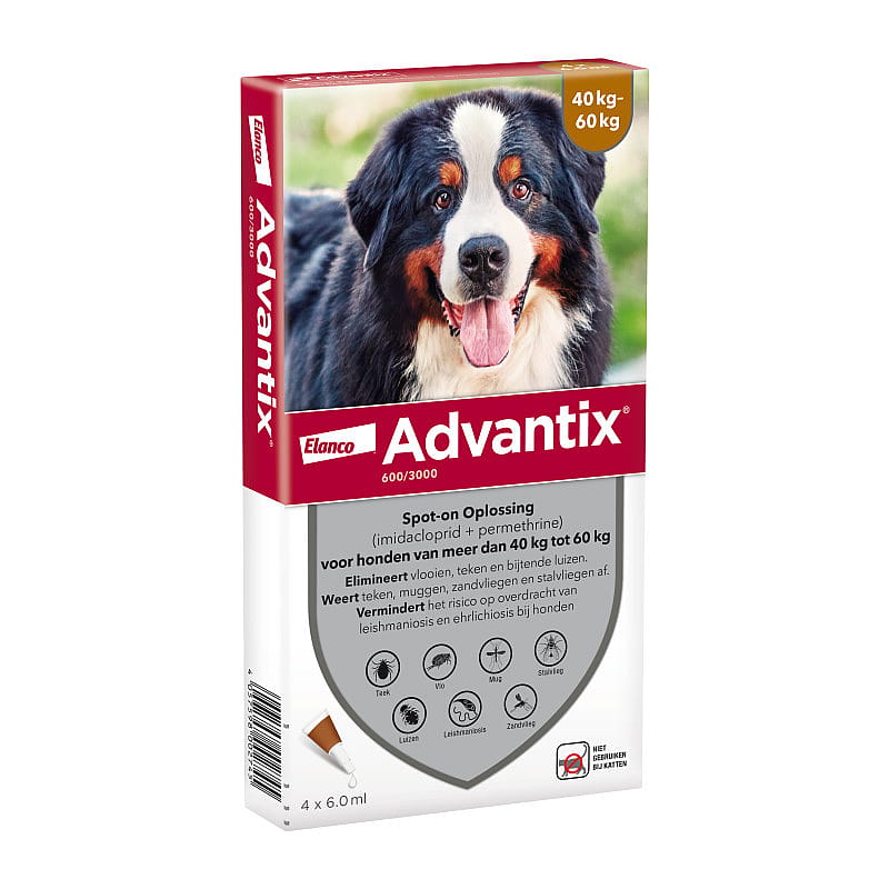 Advantix Spot-on Hond 4 pipetten - 40 - 60 kg - 600/3000