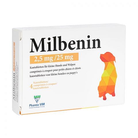 Milbenin Kauwtablet Ontwormen 4 tabletten - Kleine hond en puppy