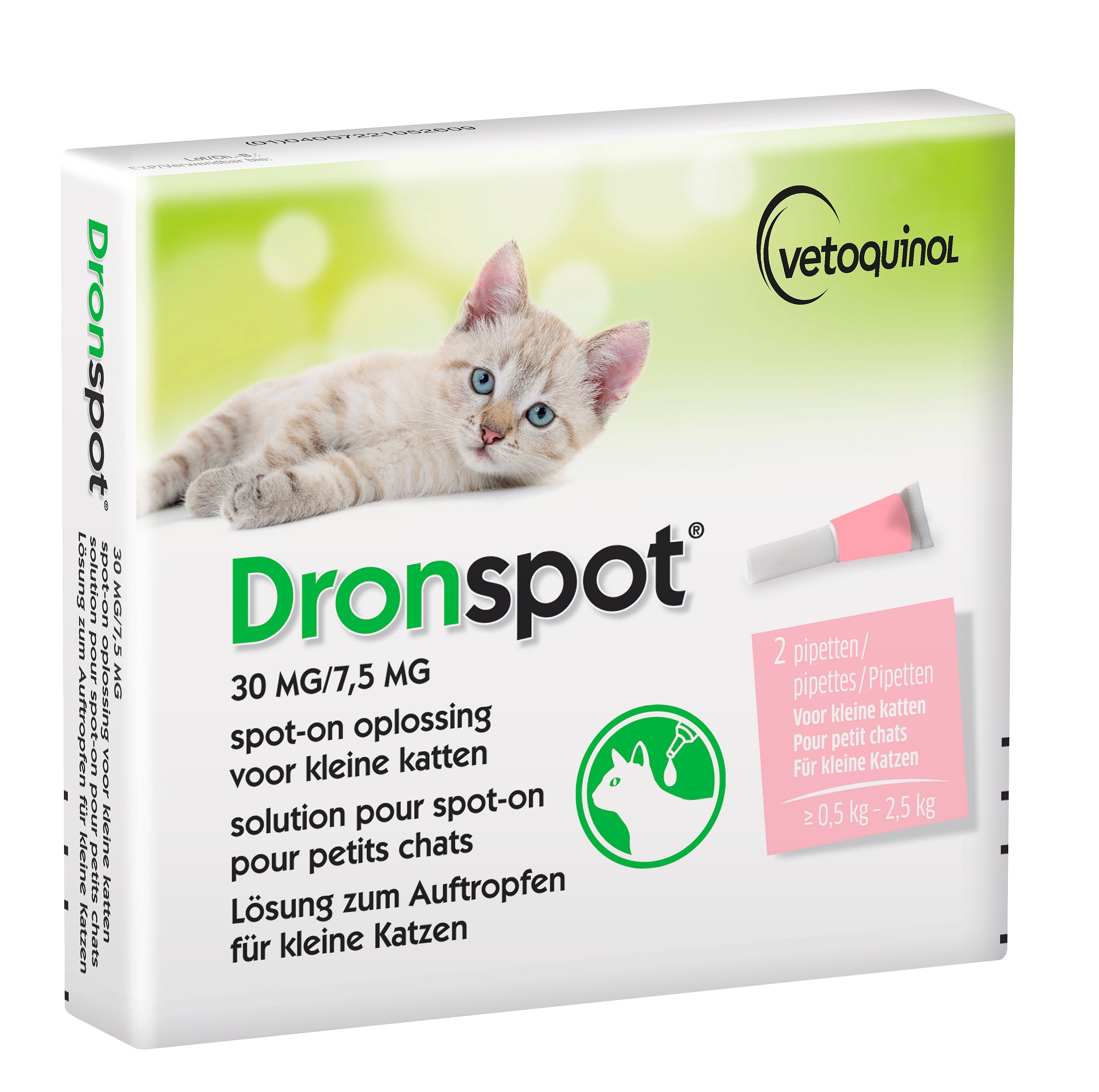 Dronspot Ontwormingspipet Kat Small >0.5 - 2.5 kg