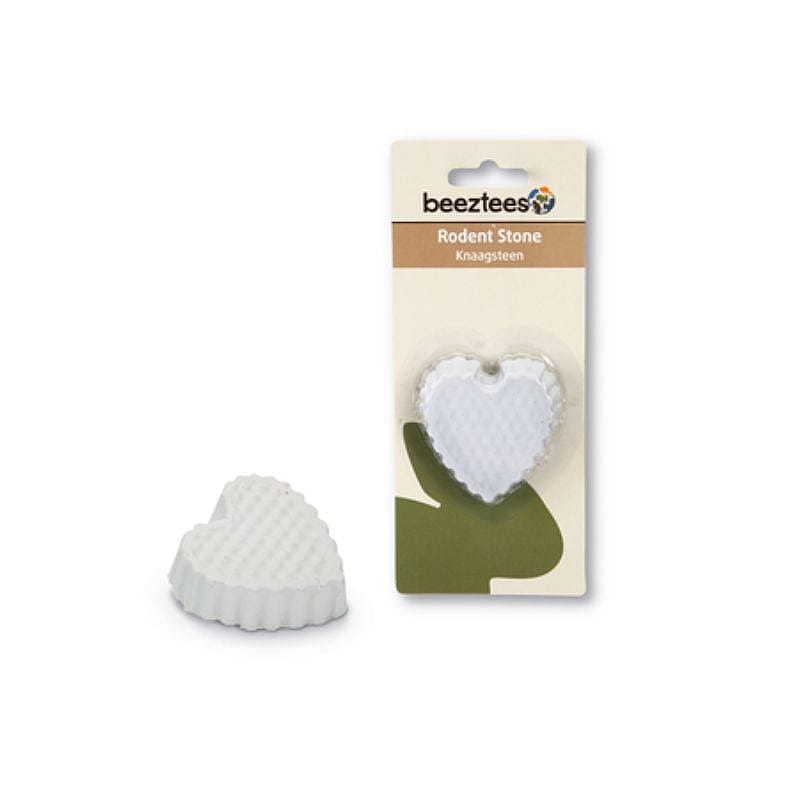 Beeztees Knaagsteen Hart Wit 6 x 6 cm