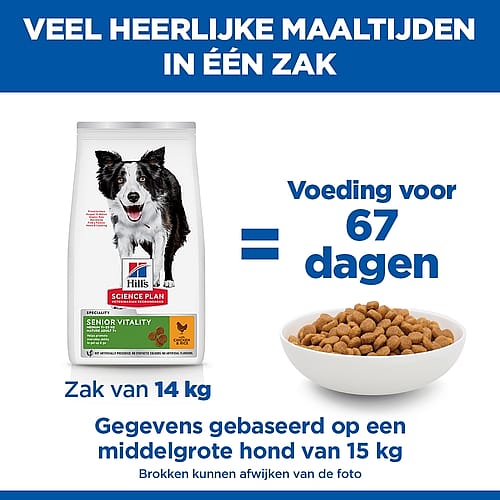 Hill's Science Plan Senior Vitality Medium Mature Adult 7+ Hondenvoer Kip Rijst