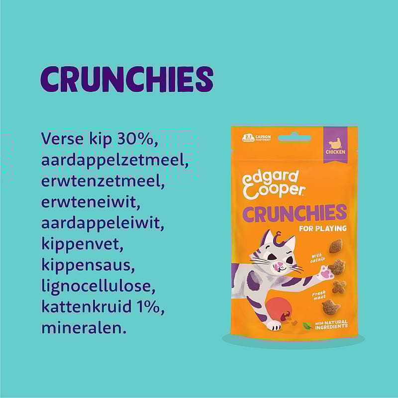 Edgard & Cooper Crunchies Kattensnacks 50 gram Kip