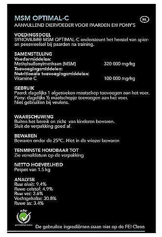 Synovium MSM Optimal-C Spier Pees Paard 1.5 kg
