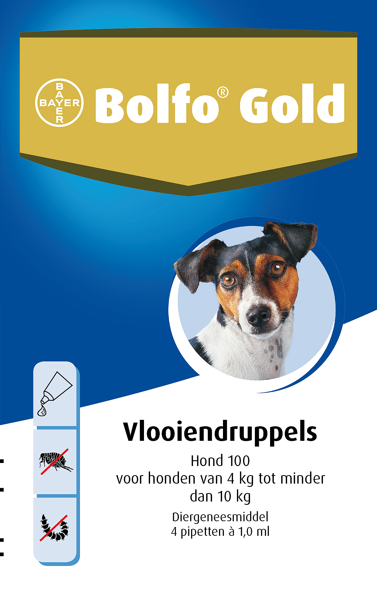 Bolfo Gold Hond 4 - 10 kg - 4 pipetten - 100 mg