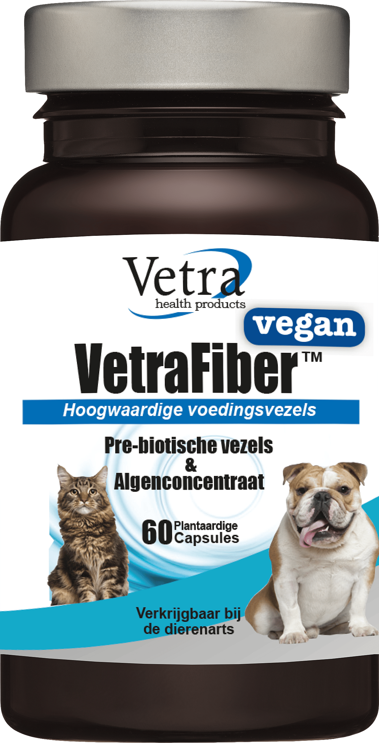Vetra Fiber Vegan Voedingsvezels Capsules Hond Kat 60 capsules