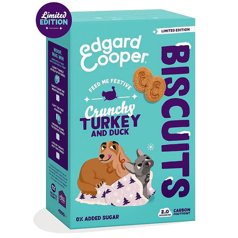 Edgard & Cooper Limited Edition ''Kerst'' Biscuits Hondensnack Kalkoen Eend 400 gram