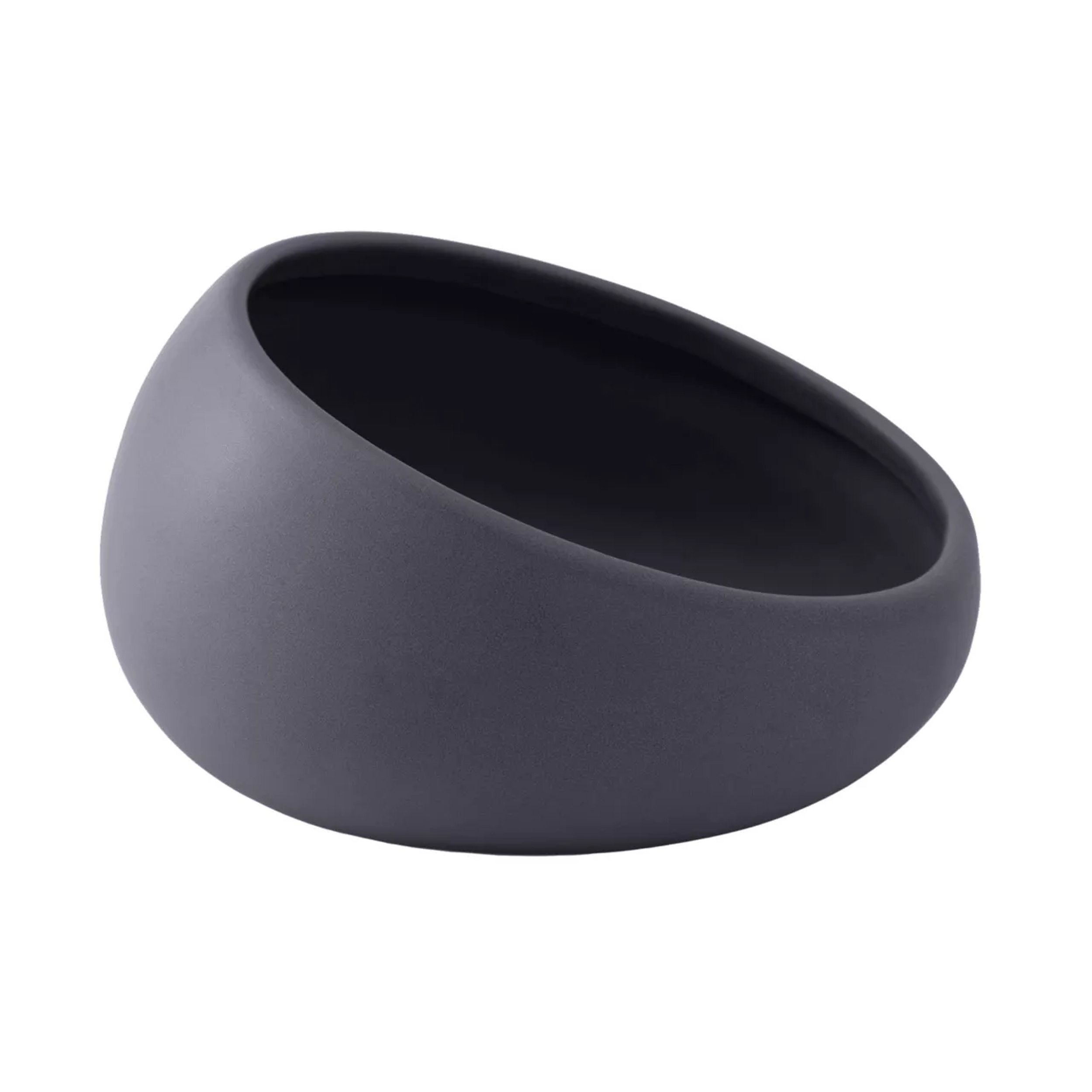 ballshape, vaas, keramiek, grijs, plantenpot