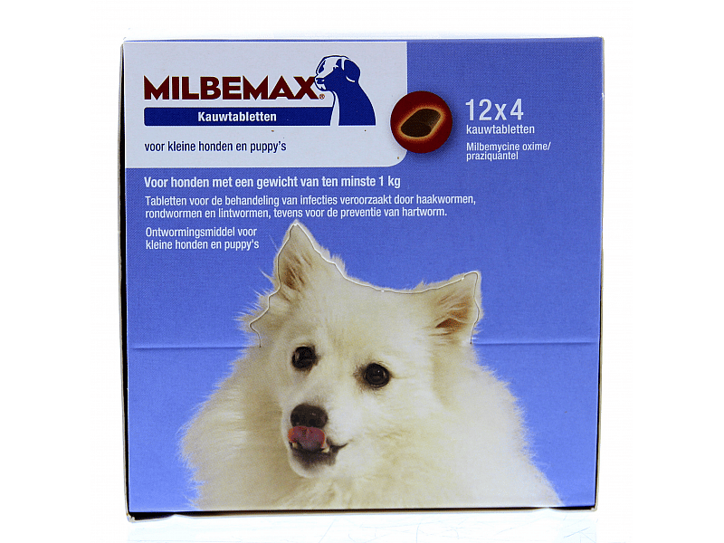 Milbemax Smakelijke Kauwtablet Kleine Hond Pup Ontwormen 48 tabletten