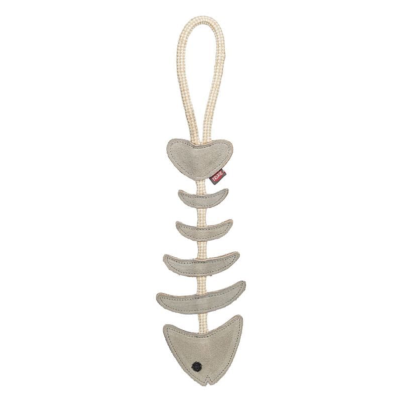 Trixie Visgraat Leer Met Touw Hond