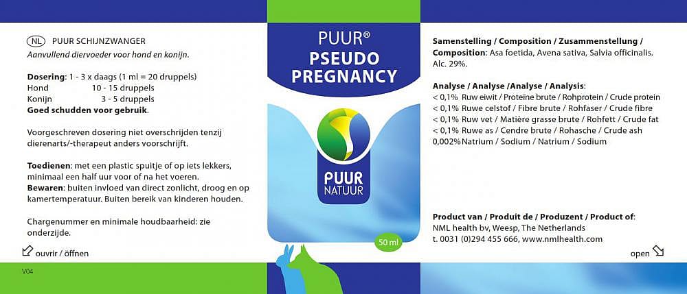 Puur Pseudopregnancy Schijnzwanger Hond Kat Konijn 50 ml