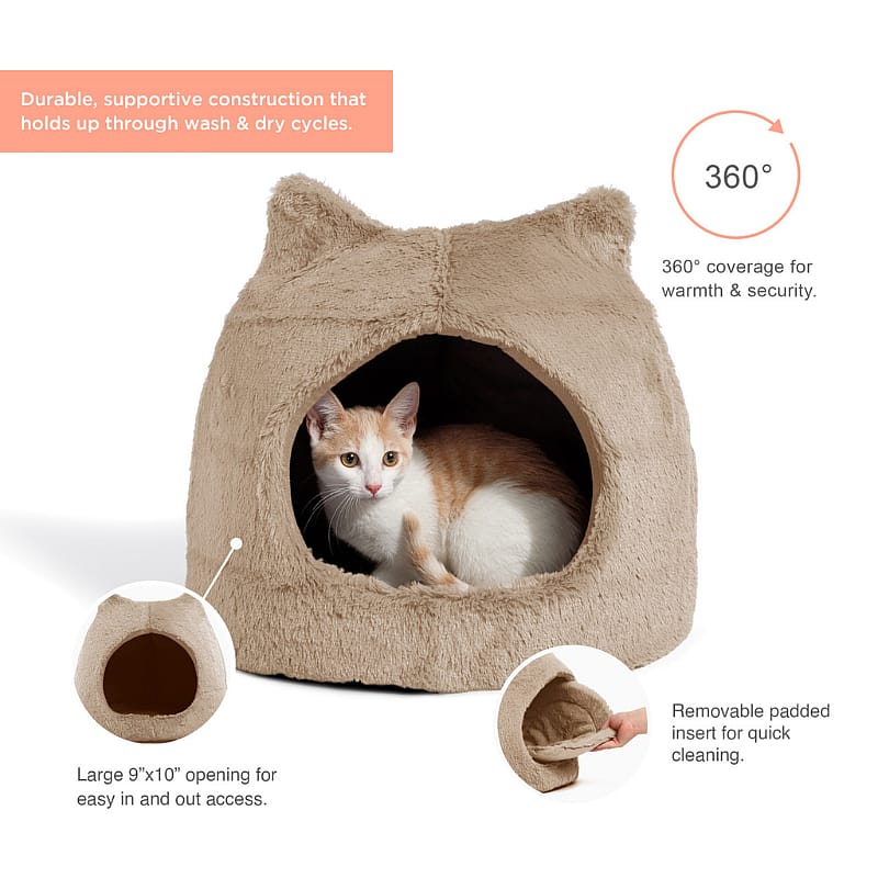 Outward Hound Meow Hut Pluche Kat Taupe