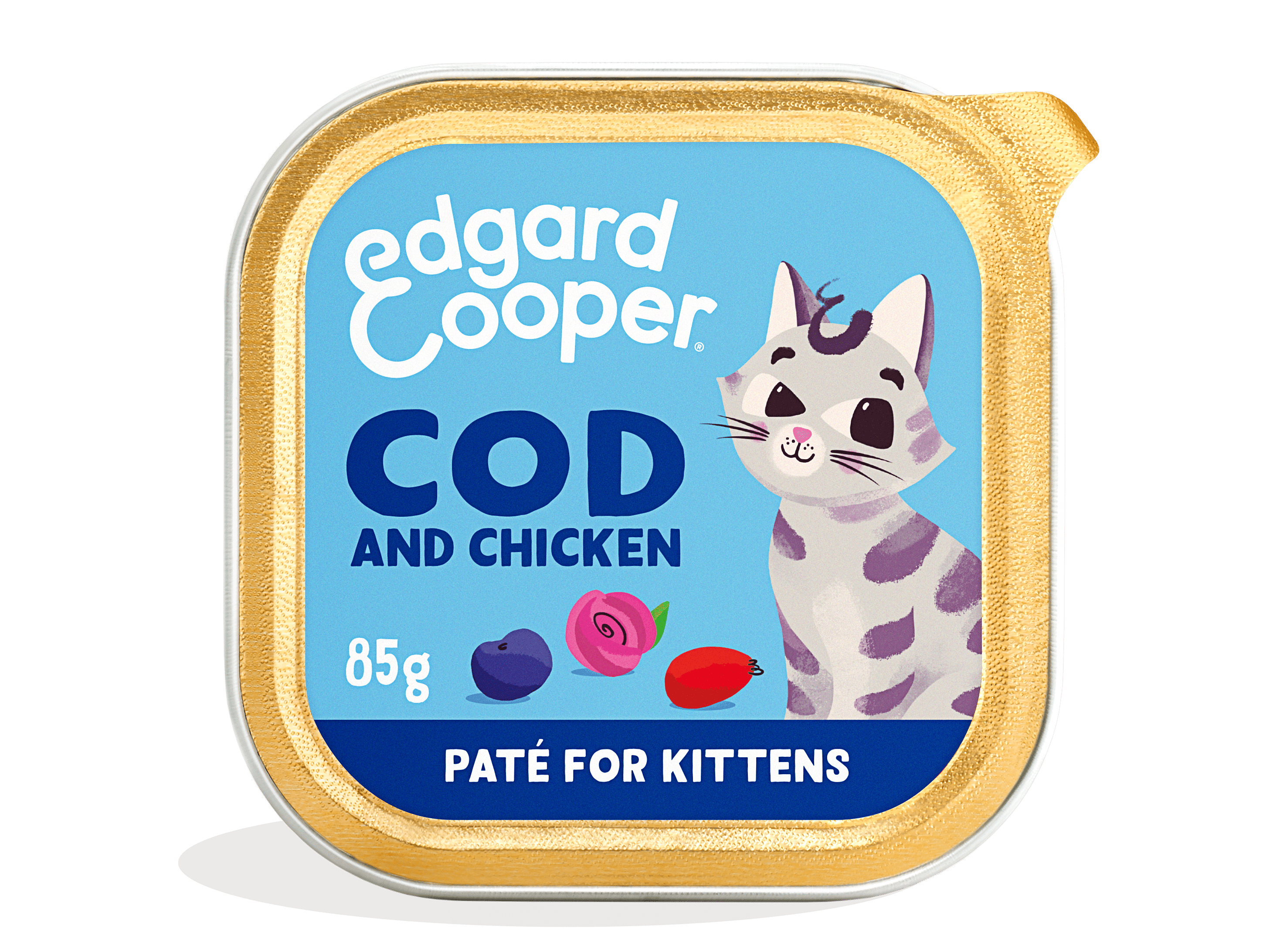 Edgard & Cooper Kuipjes Kabeljauw en Kip Pate Kitten 16 x 85 gram