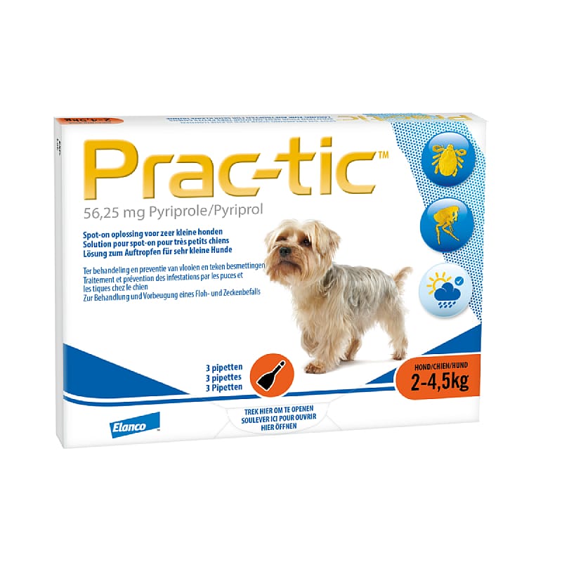 Prac-tic Hond Hond 2 tot 4.5 kg - 3 pipetten