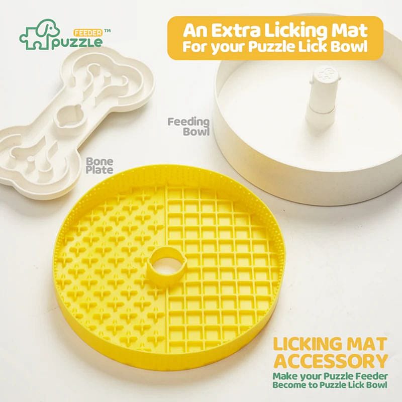 Puzzle Slow Feeder Ø 25 cm Grote Hond Licking Mat - Ø 24 cm - accessoire los
